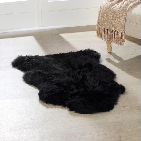 Melns aitādas paklājs Native Natural Sheep, 60 x 120 cm-image-1