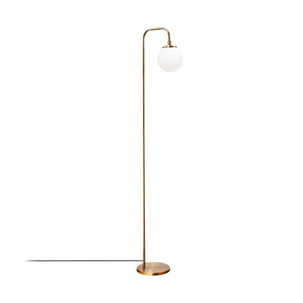 Balta/misiņa krāsas stāvlampa ar stikla abažūru (augstums 146 cm) Viran – Opviq lights