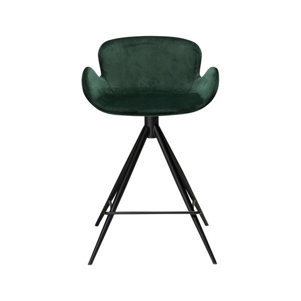 Tumši zaļš bāra krēsls DAN-FORM Denmark Gaia Velvet, augstums 87 cm-image-1