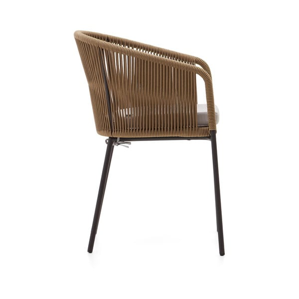 Bēšs metāla/polsterēts dārza krēsls Yanet – Kave Home-image-4