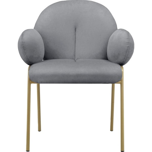 Pelēki polsterēti ēdamistabas krēsli ar roku balstiem (2 gab.) Iwama – Støraa-image-2