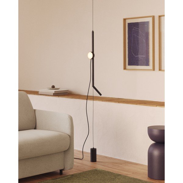 Melna LED stāvlampa ar regulējamu spilgtumu (augstums 339 cm) Orey – Kave Home-image-1