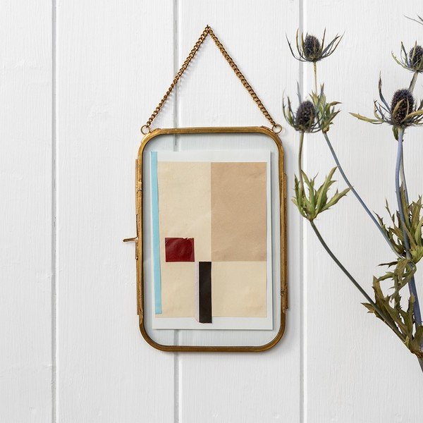 Zelta krāsas metāla piekarināms foto rāmis 14x20 cm – Rex London-image-1