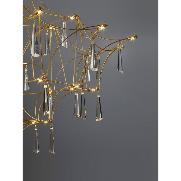 Zelta krāsas metāla LED piekaramā lampa ø 80 cm Goro – Nova Luce-image-1