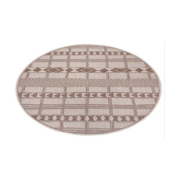 Brūni bēšs āra paklājs Ragami Madrid, ø 120 cm-image-2