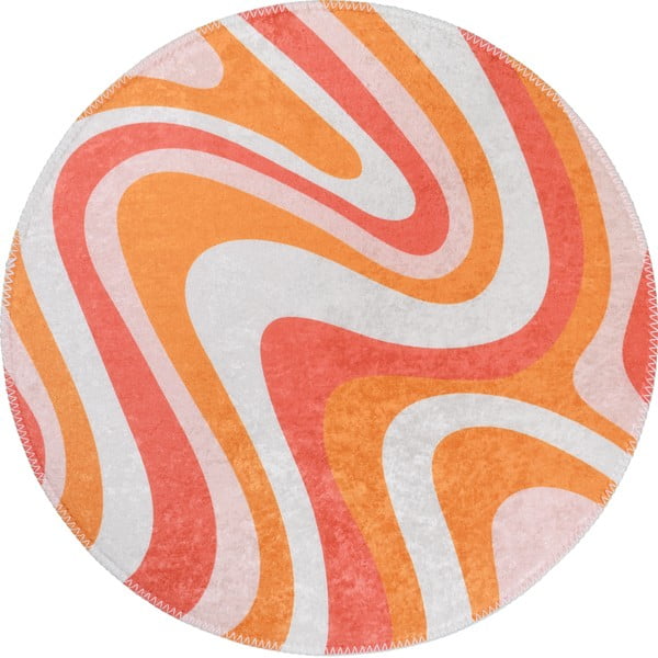 Oranžs mazgājams apaļš paklājs ø 100 cm Colors of Joy – Vitaus
