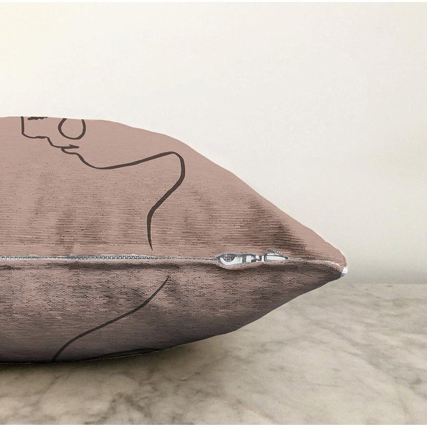 Bēša spilvendrāna ar kokvilnas maisījumu Minimalist Cushion Covers Portrait, 55 x 55 cm-image-1