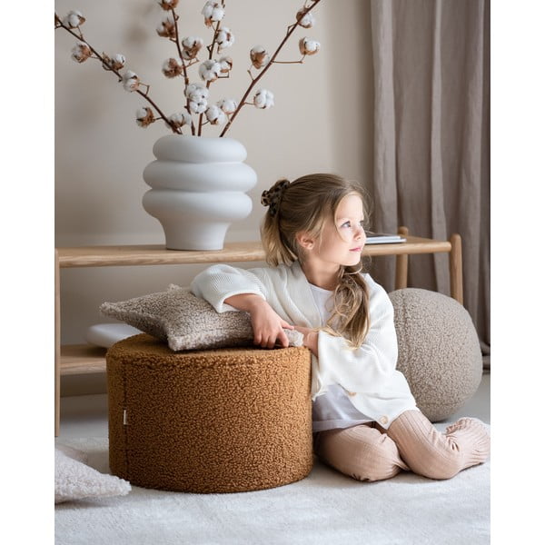 Brūns bērnu pufs no buklē auduma – Wigiwama-image-1
