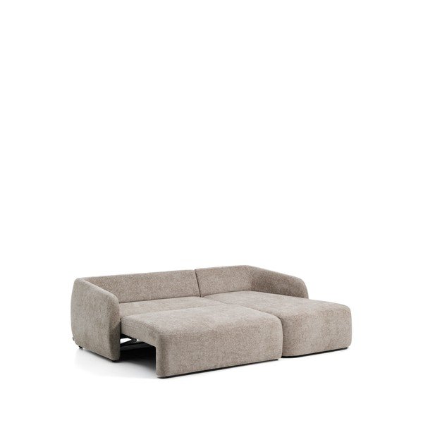 Pelēkbrūns salokāms stūra dīvāns no šenila auduma (ar labo stūri/ar zvilni) Laira – Kave Home-image-3