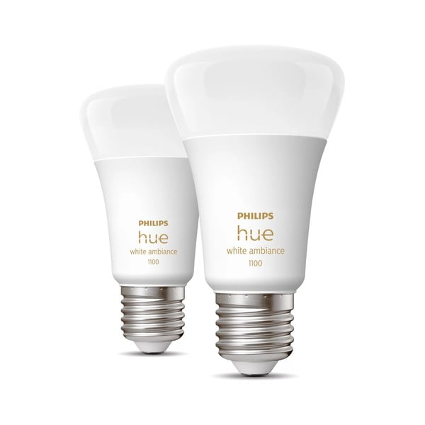 LED spuldzes (2 gab.) ar E27 spuldžu ietveri, 11 W White ambiance – Philips Hue