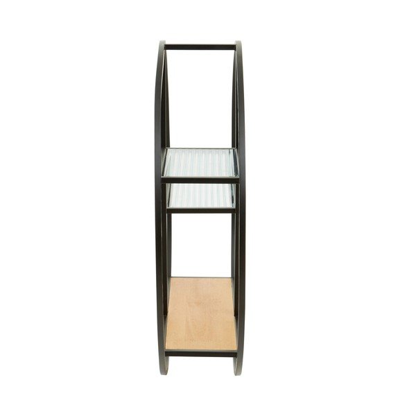 Melns/dabīga toņa daudzlīmeņu metāla sienas plaukts 61 cm Mataram – Premier Housewares-image-2
