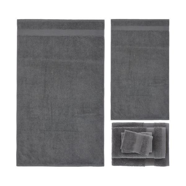 Tumši pelēki frotē kokvilnas dvieļi komplektā (6 gab.) Anti-Bacterial – Catherine Lansfield-image-2