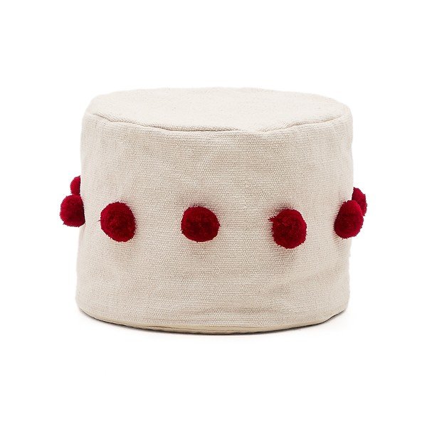 Sarkans/bēšs pufs Manua – Kave Home