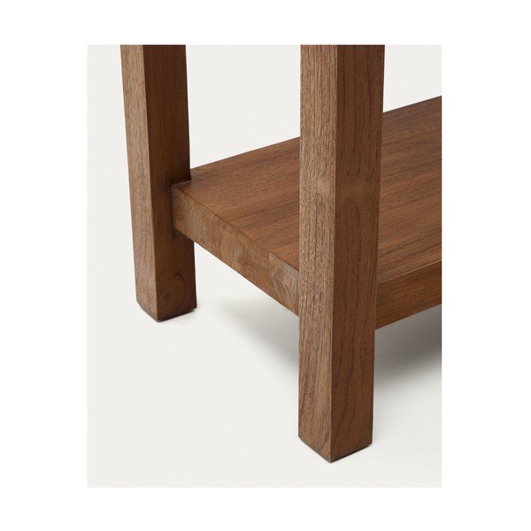 Dabīga toņa tīkkoka masīvkoka konsoles galds 35x140 cm Sashi – Kave Home-image-4