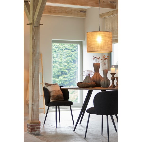 Melns polsterēts ēdamistabas krēsls Elyna – Light & Living-image-3