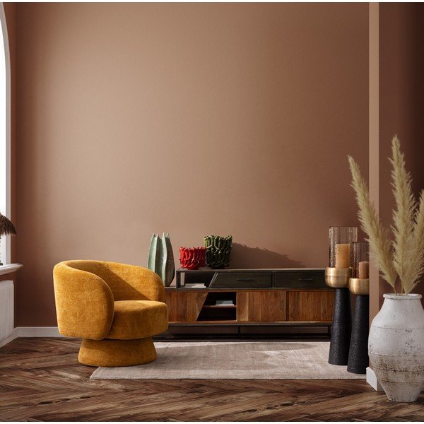 Sinepju dzeltens grozāms atpūtas krēsls no šenila auduma Julienne – Bizzotto-image-1