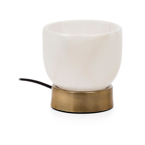 Krēmkrāsas/misiņa krāsas galda lampa (augstums 17 cm) Shenli – Kave Home-image-4