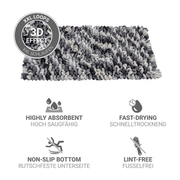 Dūmakaini zils tekstila vannas istabas paklājiņš 60x90 cm Lerici – Wenko-image-4