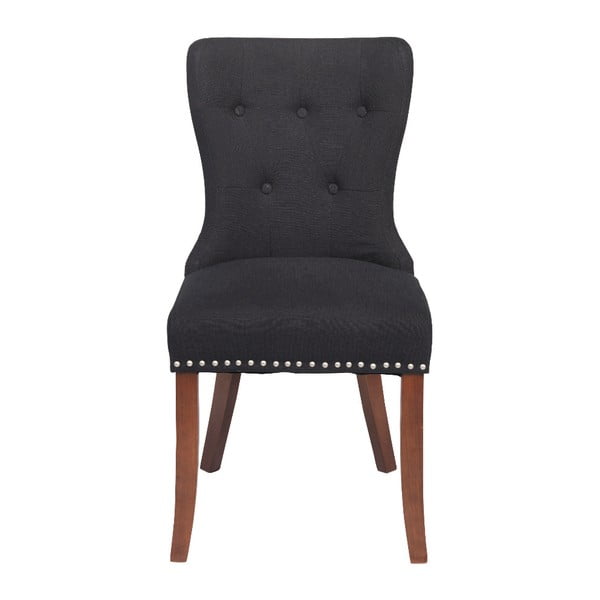 Melns ēdamistabas krēsls ar brūnām kājām Rowico Adele