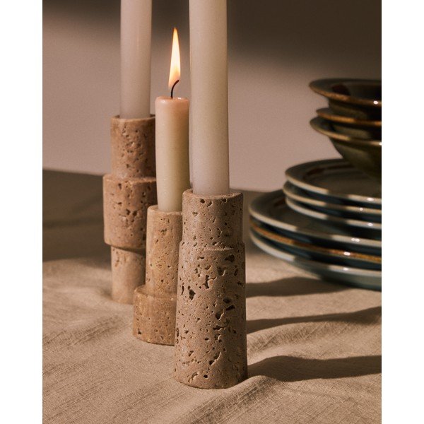 Akmens svečturi (3 gab.) Majid – Kave Home-image-1