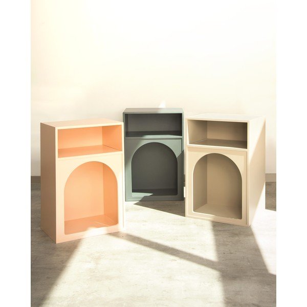 Atracīta pelēks bērnu naktsskapītis ar plauktiem Orson – Really Nice Things-image-1