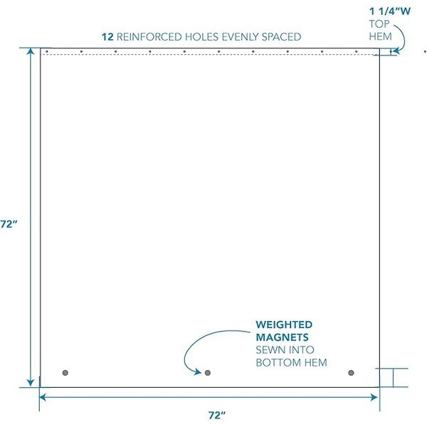 Zils dušas aizkars iDesign PEVA, 183 x 183 cm-image-4