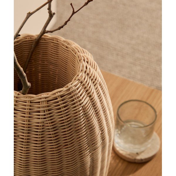 Dabīga toņa rotangpalmas vāze (augstums 40 cm) Zilna – Kave Home-image-1