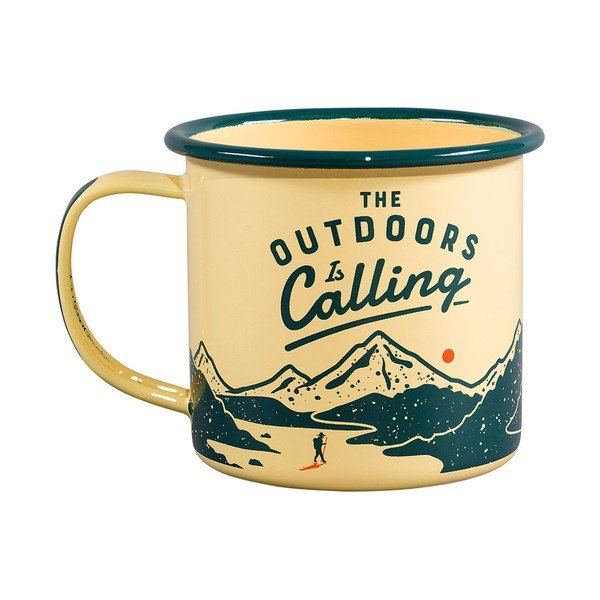 Bēša emaljēta krūze 0.325 l Outdoors is Calling – Gentlemen's Hardware-image-1