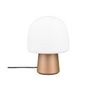 Balta/bronzas krāsas galda lampa ar stikla abažūru (augstums 27 cm) Steen – Trio