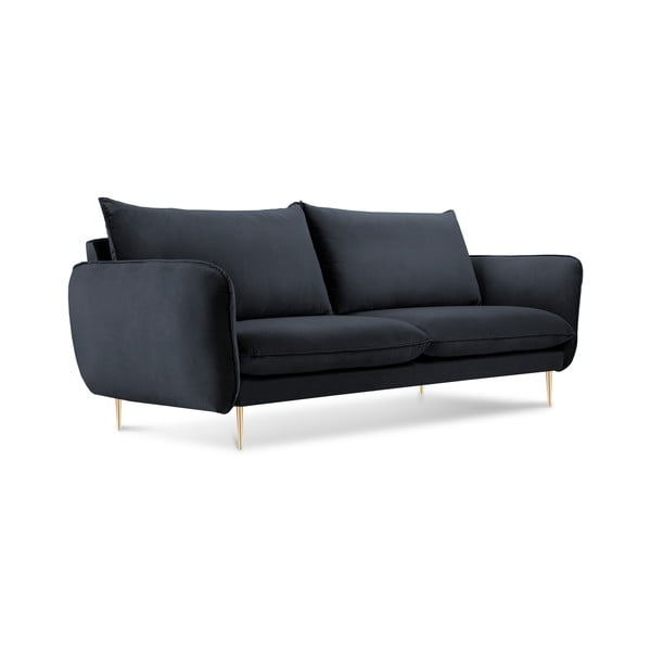 Antracīta pelēks divvietīgs samta dīvāns Cosmopolitan Design Florence, 160 cm