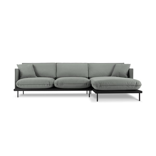 Pelēks samta stūra dīvāns (ar labo stūri) Auguste – Interieurs 86