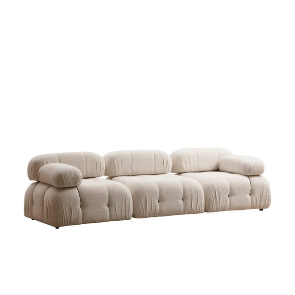 Krēmkrāsas dīvāns no buklē auduma 288 cm Bubble – Artie