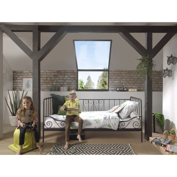 Melna bērnu gulta 90x200 cm Alice – Vipack-image-1