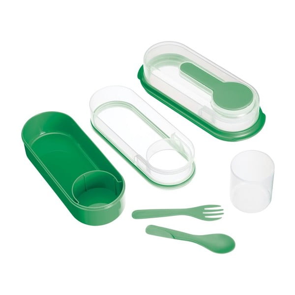 Zaļa pusdienu kaste Kitchen Craft Coolmovers taisnstūra formas-image-1
