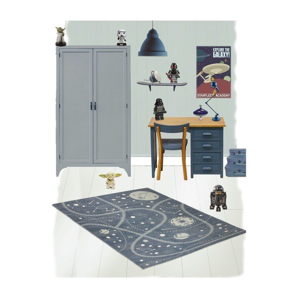 Ar rokām apdrukāts bērnu paklājs Nattiot Little Galaxy, 100 x 140 cm-image-2