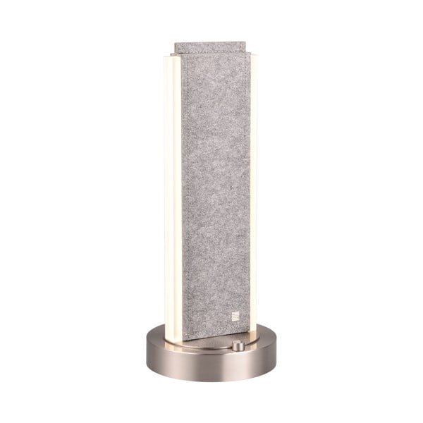 Pelēka LED galda lampa ar balss vadību/ar mobilās lietotnes vadību no auduma (augstums 51 cm) Cicara – CINQUE