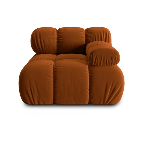 Oranžs samta modulārais dīvāns (ar labo stūri) Bellis – Micadoni Home