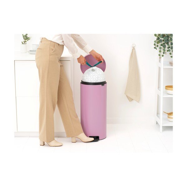 Rozā tērauda atkritumu tvertne ar pedāli 30 l NewIcon – Brabantia-image-3
