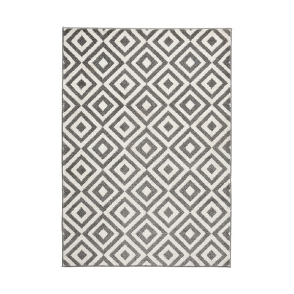 Pelēks ar baltu paklājs Think Rugs Matrix, 120 x 170 cm