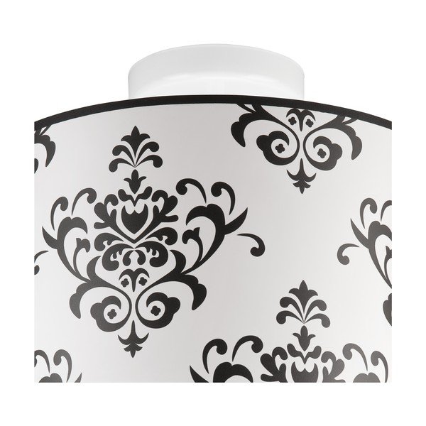 Melnbalta griestu lampa ar auduma abažūru ø 35 cm Print – LAMKUR-image-3