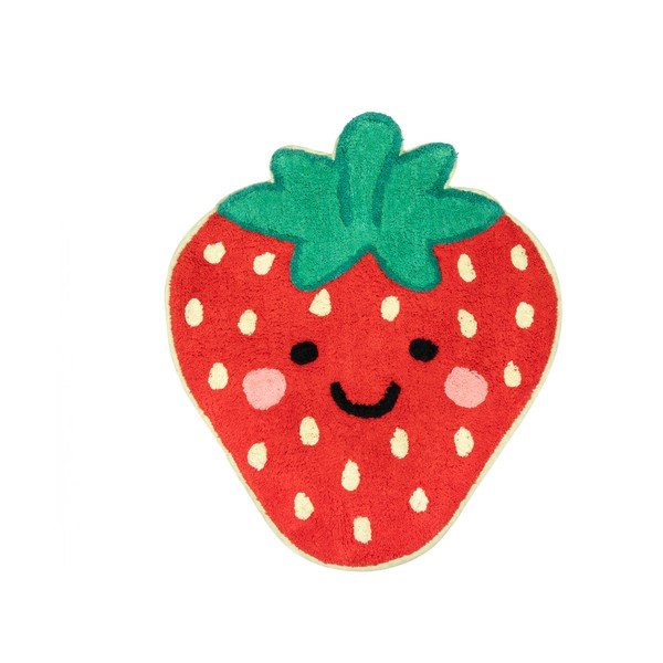 Sarkans kokvilnas bērnu paklājs 60x52 cm Strawberry – Sass & Belle
