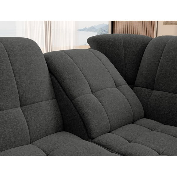 Tumši pelēks salokāms/ar uzglabāšanas vietu stūra dīvāns (ar labo stūri/L veida) Sado – ELTAP-image-1