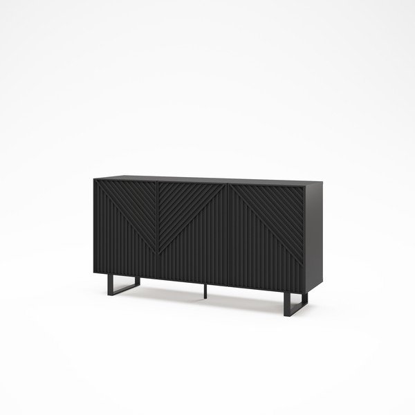 Melna kumode 151x80x35 cm Peta – Marckeric-image-3