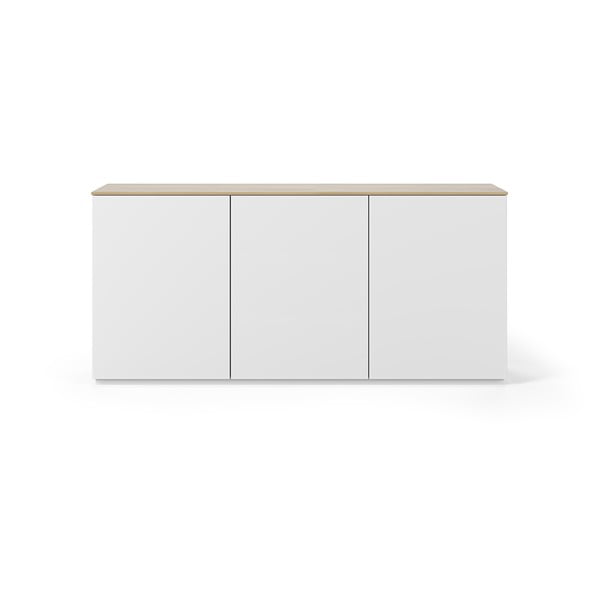 Balta kumode ar ozolkoka imitācijas virsmu, 180 x 84 cm Join – TemaHome