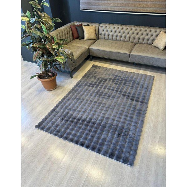 Antracīta pelēks mazgājams paklājs 150x230 cm Bubble Anthracite – Mila Home-image-2