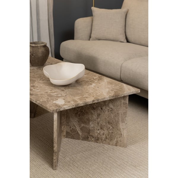 Bēšs marmora žurnālgaldiņš 70x140 cm Vega – Actona-image-1