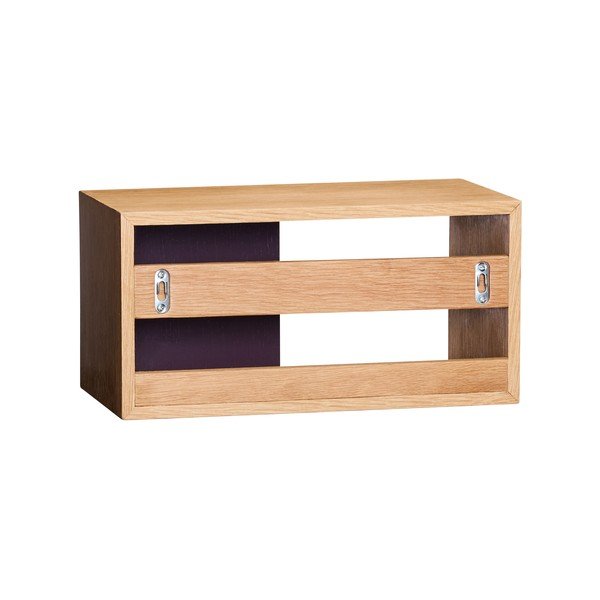 Bordo/dabīga toņa sienas plaukts ar ozolkoka imitāciju 40 cm Slide – Hübsch-image-4