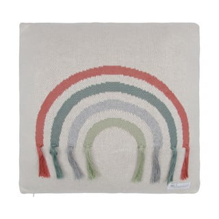 Pelēka kokvilnas spilvendrāna Kindsgut Rainbow, 45 x 45 cm