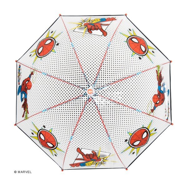 Caurspīdīgs vēja necaurlaidīgs bērnu lietussargs Ambiance Spiderman Marvel, ⌀ 74 cm-image-2
