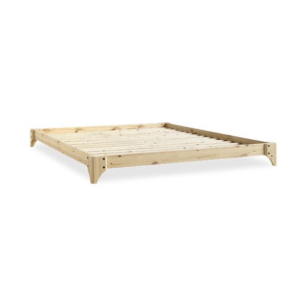 Divguļamā gulta no priedes koka ar matraci Karup Design Elan Comfort Mat Natural Clear Black, 160 x 200 cm-image-3